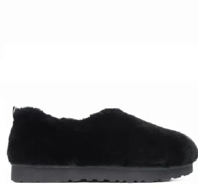 UGG Hailey Fluff Slippers Black — Black