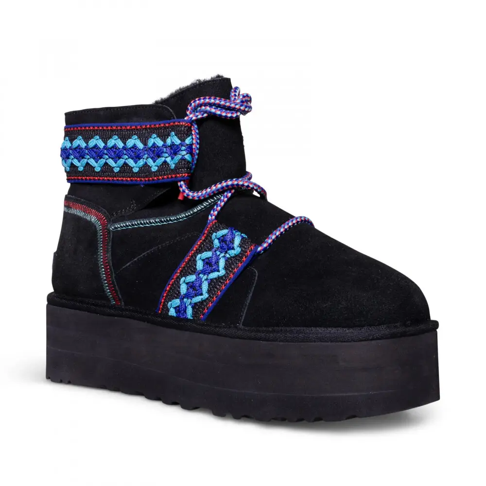 Classic Mini Braid Platform — Black