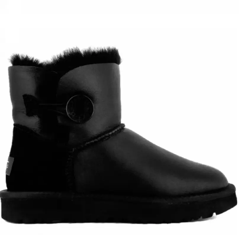 Mini Bailey Button Metallic Black — Black